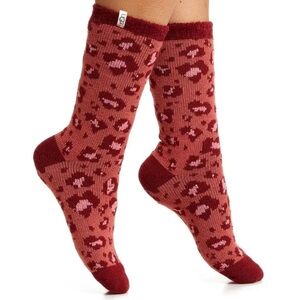 Ugg Josephine Fleece Lined Leopard Print Socks